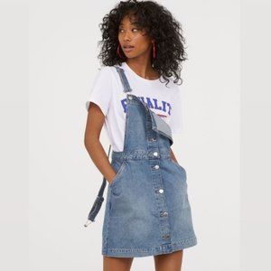 H&M Denim Button-Down Overall Dress